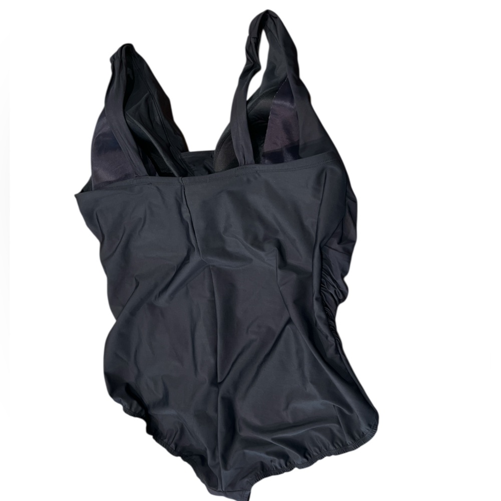 Lands' End Plus Size Slender Suit Grecian Low Leg One Piece Swimsuit sz 24W DDD - Picture 11 of 15